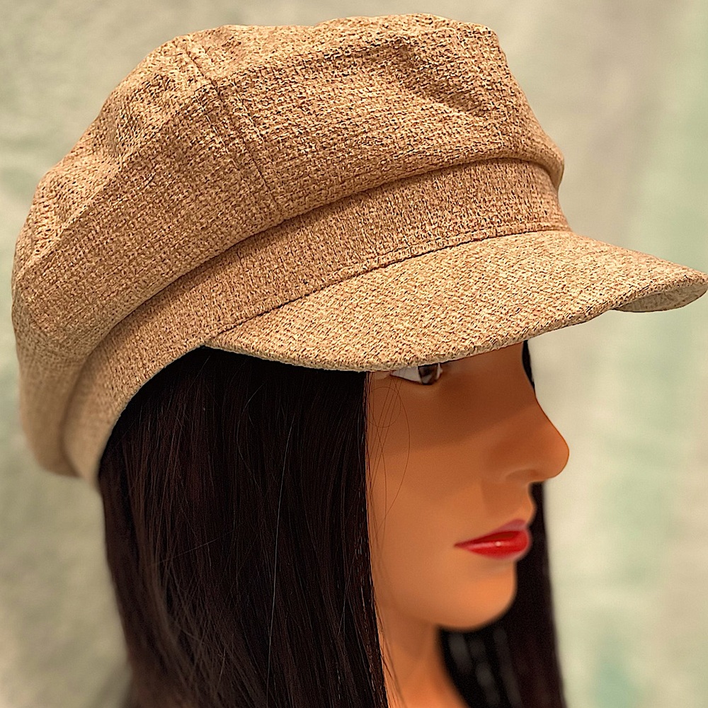 Retro Newsboy Herringbone Octagon Cap with peak blinder